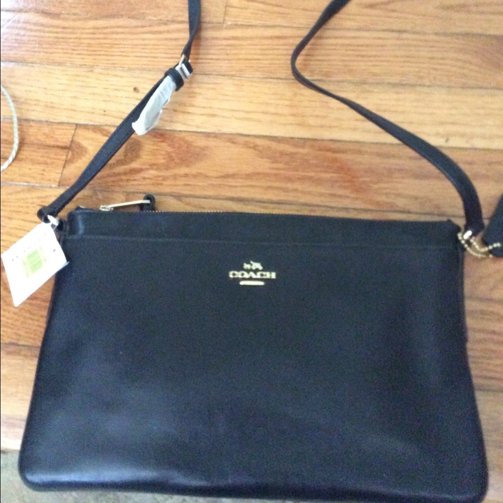 Coach black leather purse